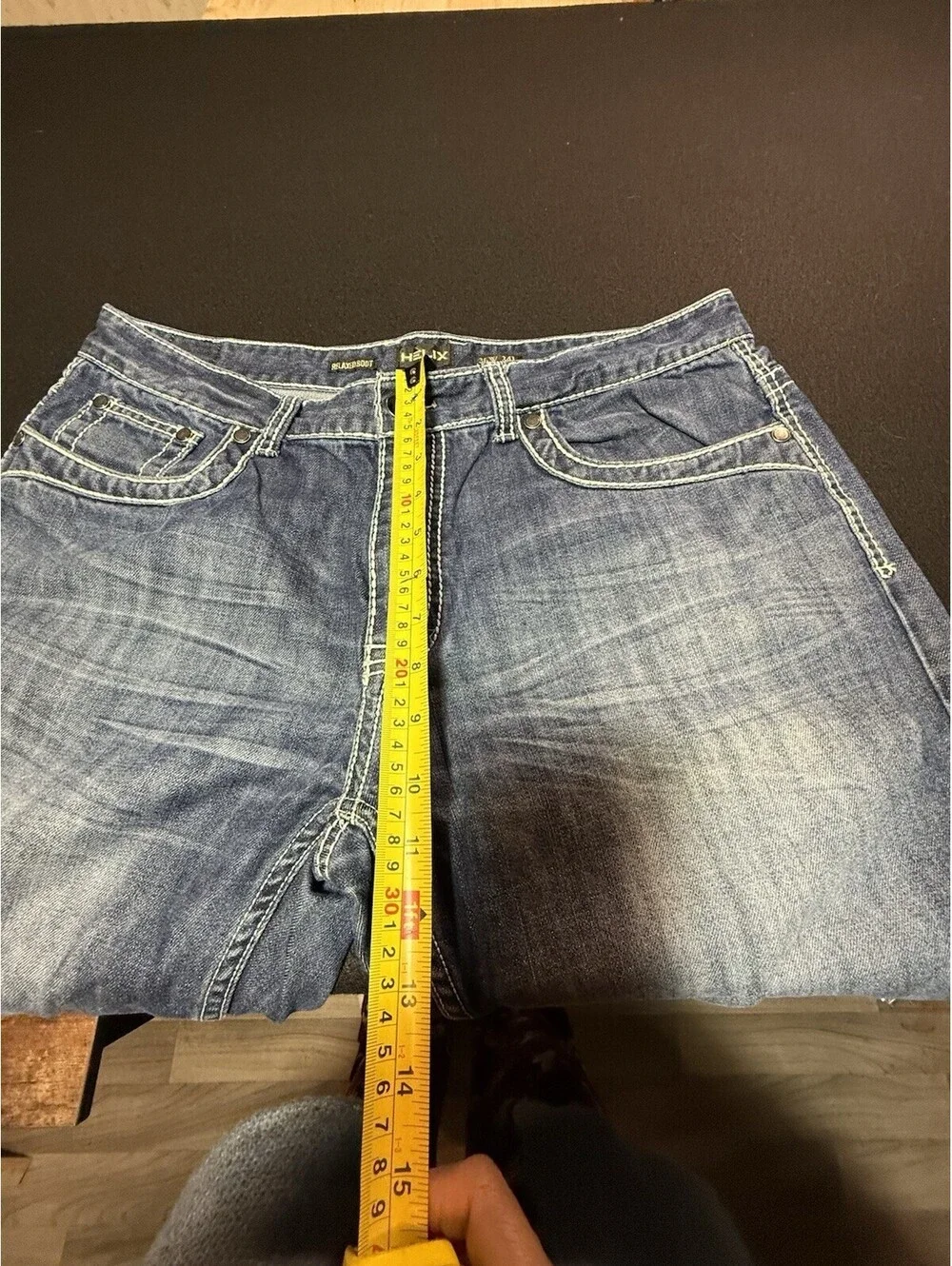 Helix Men’s Blue Light Wash Relaxed Fit Bootcut Denim Jeans Mid Rise 5-Pocket